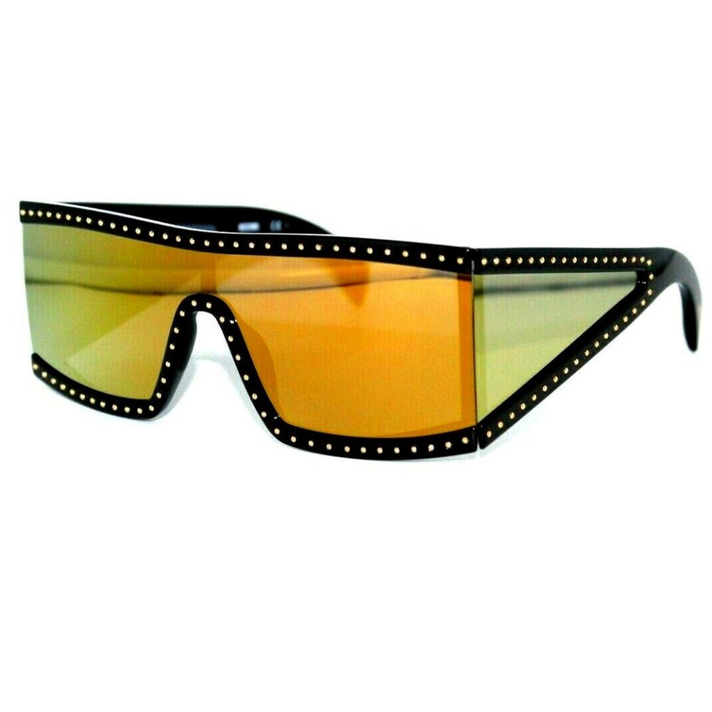 NEW MOSCHINO MOS004/S 2M2 SQ BLACK SUNGLASSES